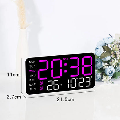 LED Screen Digital Wall Clock 12/24H Table Clock With Adjustable Brightness Electronic Alarm Clock With Multi Functional Display